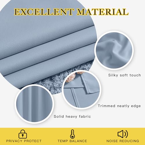 Vintage Blue Doorway Curtains 78 inches Long for Bedroom (Vintage Blue / 52"W x 78"L (Pack of 2))