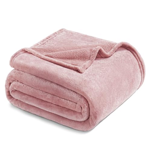 Soft Fleece Throw Blanket for Couch (Dusty Pink / Throw (50" x 60"))