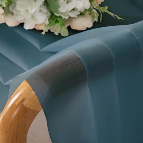 2 Pieces Dusty Blue Sheer Curtains 84 inches Long (Dusty / 42"W x 84"L (Pack of 2))