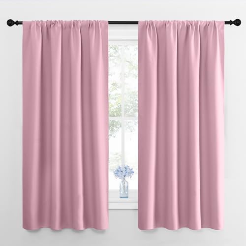 Window Curtains for Bedroom (Rouge Pink / 42"W x 48"L (Pack of 2))