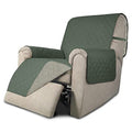 Recliner Chair Slipcover Reversible Sofa Cover Water Resistant Couch Cover Furniture Protector with Elastic Straps for Pets Dog (Greyish Green/Beige / Medium Recliner)