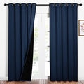 100% Blackout Curtain Set (Navy / 62"W x 84"L (Pack of 2))