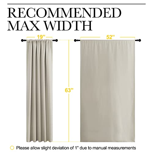 Blackout Curtains for Living Curtains (Natural / 52"W x 63"L (Pack of 2))