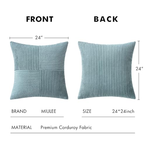 Slate Blue Decorative Euro Sham Pillow Covers 24x24 Inch 2 Pack (24" x 24" (Pack of 2) / Slate Blue)