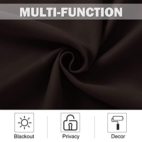 Kitchen Blackout Window Treatments Curtains (Toffee Brown / 42"W x 36"L (Pack of 2))
