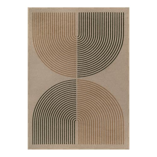 Modern Rainbow Easy Jute Rug (5' x 7' (Rectangular) / Nature/Bi-color Rainbow)
