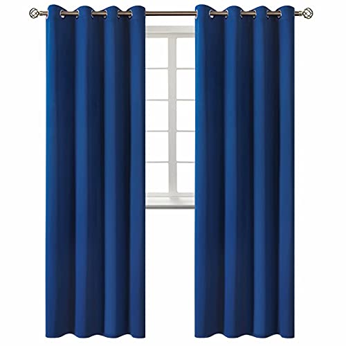 Royal Blue Blackout Curtains for Living Room 95 Inch Long (Royal Blue / 52"W x 95"L (Pack of 2))