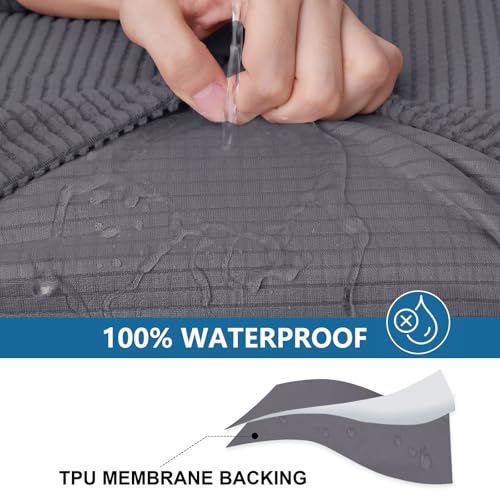 Waterproof Couch Cushion Covers (Middle Grey / 3PCS)