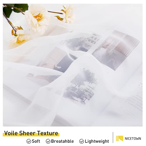 Soft White Sheer Long Curtains 108 Inches (Soft White / 54"W x 108"L (Pack of 2))