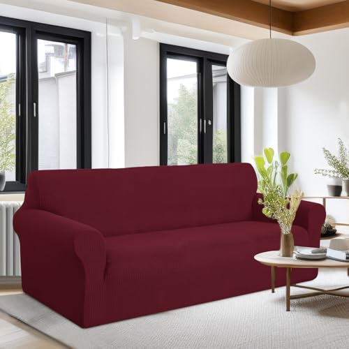 Oversized Stretch Couch Cover Slipcover (Burgundy / Xl Sofa)