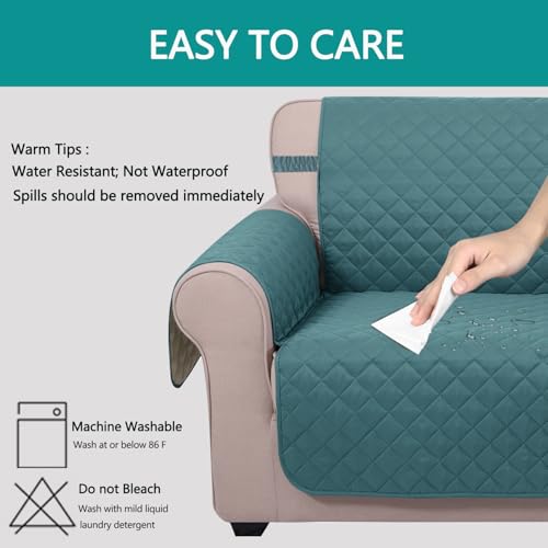 Loveseat Sofa Cover for 2 Cushion Couch (Blue/Beige / 45''loveseat-small)