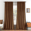 Velvet Curtains 52x84 inches 2 Panels Brown Blackout Curtains (Brown / 52"W x 84"L (Pack of 2))
