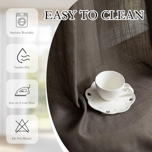 Patio Curtains for Sliding Door 90 inch Length 2 Panels Set (50"W x 90"L (Pack of 2) / Dark Brown)