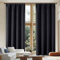 Ava Black Extra Long Blackout Curtains 108 Inches Long 2 Panels (Black / 50"W x 108"L (Pack of 2))