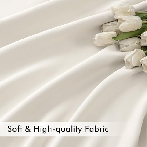 Ivory Back Tab Blackout Curtains 52x84 Inch Length 2 Panels Set (Ivory / 52"W x 84"L (Pack of 2))