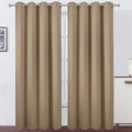 Blackout Curtains 52 x 84 inches Long Natural Curtains Set of 2 Panels Thermal Insulated Room Darkening Curtains for Bedroom (Natural / 52"W x 84"L (Pack of 2))