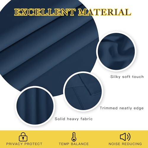 Moroccan Blue Blackout Curtains for Bedroom 72 Inches Long (Moroccan Blue / 66"W x 72"L (Pack of 1))