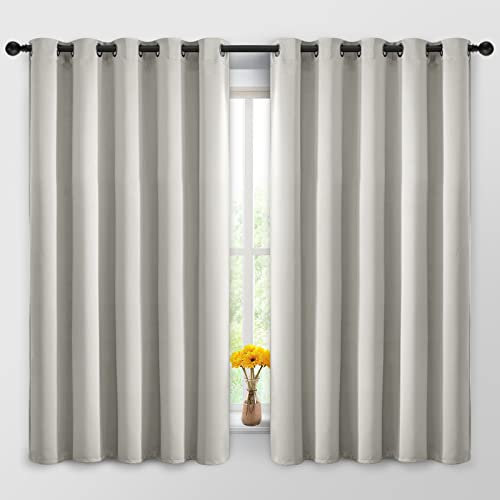 Room Darkening Curtains 62x63 inch Length Light Beige (Light Beige / 62"W x 63"L (Pack of 2))