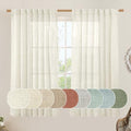 60 Inch Wide Linen Curtains for Bedroom Semi Sheer Panels 60 x 63 Inch (Natural / 60"W x 63"L (Pack of 2))