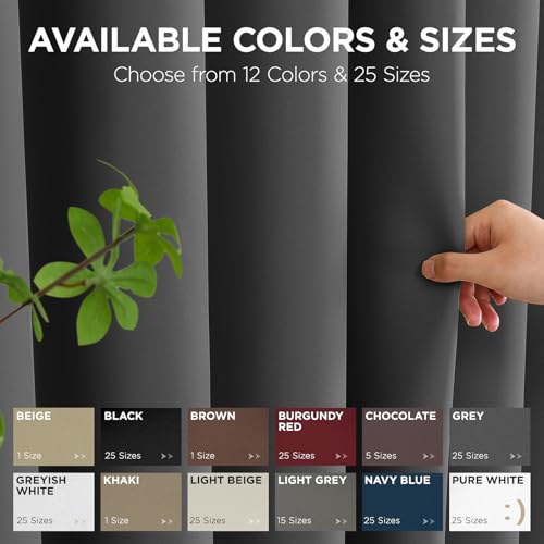 Blackout Patio Sliding Door Curtains (Grey / 70"W x 108"L (Pack of 1))