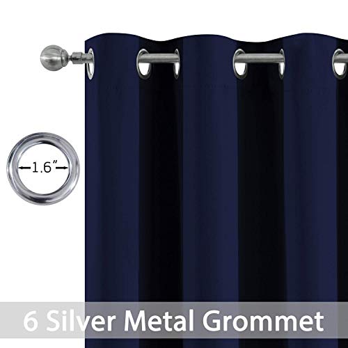 Blackout Curtains 38x54 inch Navy Blue Thermal Drapes (Navy Blue / 38"W x 54"L (Pack of 2))