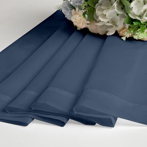 Navy Blue Sheer Curtains 78 Inches Long 2 Panels (Navy Blue / 42"W x 78"L (Pack of 2))