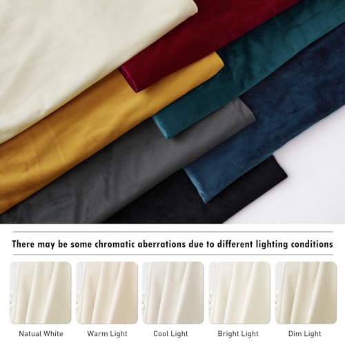 Ivory White Velvet Curtains 72 inches with Hook Belt (Ivory / 52"W x 72"L (Pack of 2))