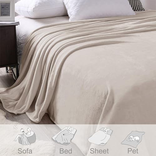 Soft Large Fleece Throw Blanket for Couch (Camel / Throw XL (50" x 70"))