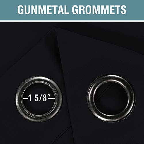 Blackout Curtain for Living Room Thermal Insulated Window Treatment Curtain Extra Long 108 inch Length Energy Saving Solid Grommet Top Blackout Drape (52"W x 108"L (Pack of 1) / Jet Black)