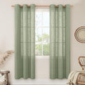 Sage Green Linen Curtains for Living Room 80 Inch Length 2 Panels (34"W x 80"L (Pack of 2) / Sage Green)