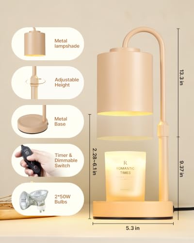 Dimmable Candle Warmer Lamp with Timer (Apricot)