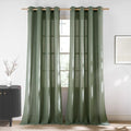 Forest Green Linen Curtains for Kitchen (Forest Green / 55"W x 84"L (Pack of 2))
