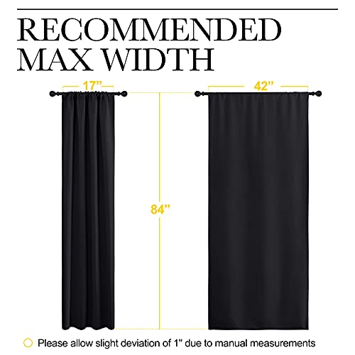Black Out Curtain Panels for Kitchen (Black / 34"W x 84"L (Pack of 2))