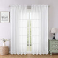 White Sheer Curtains 78 Inches Long 2 Pcs (White / 59"W x 78"L (Pack of 2))