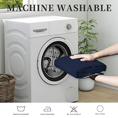 Double Protection 100% Waterproof Chair Sofa Cover for Living Room (Navy/Ivory / Chair Small)