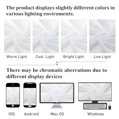 White Sheer Curtains 78 Inches Long 2 Pcs (White / 59"W x 78"L (Pack of 2))