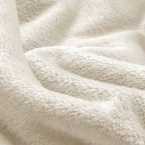 Fleece Blanket Soft Plush Oversized Bed Blanket Cream 120"x120" (Cream / Oversized King(120"x120"))