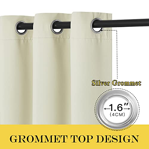 Blackout Sliding Door Curtains for Bedroom (Beige / 100"W x 84"L (Pack of 1))