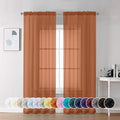 Burnt Orange Sheer Curtains 84 Inch Length 2 Panels (Orange / 42"W x 84"L (Pack of 2))