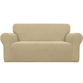 Stretch Loveseat Couch Covers Washable Beige (Medium Loveseat / Beige)