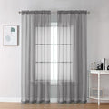Sheer Charcoal Grey Curtains 90 inches Long 2 Panels (Charcoal Grey / 42"W x 90"L (Pack of 2))