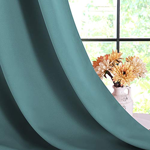 Blackout Window Curtains 70" L (Sea Teal / 34"W x 70"L (Pack of 2))