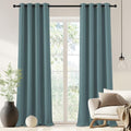 Blackout Drapery Curtain Panel 90 inches Long (Greyish Blue / 46"W x 90"L (Pack of 1))