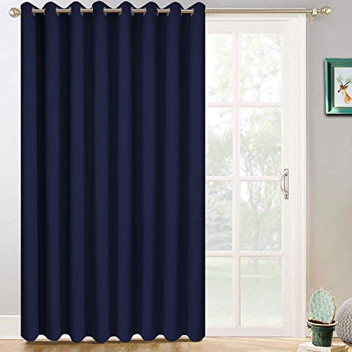 Navy Blue Room Darkening Curtains 84 inch Sliding Door Drapes (Navy Blue / 100"W x 84"L (Pack of 1))
