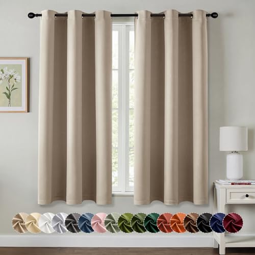 Blackout Curtains for Bedroom 2 Panels 40 x 54 Inch Long Taupe (Taupe / 40"W x 54"L (Pack of 2))