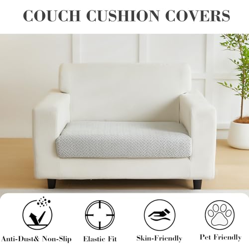 Sofa Covers Couch Covers for Sofa Pet Friendly Couch Cushion Covers Universal Sofa Covers Washable Stretch Slipcovers for Sectional Sofa (Texture Light Gray / Extra Large Single Seat Cover)