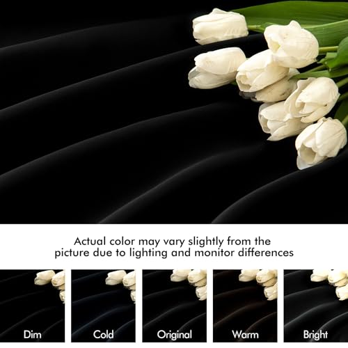 Black Back Tab Blackout Curtains 52x95 Inch Length 2 Panels Set (Black / 52"W x 95"L (Pack of 2))