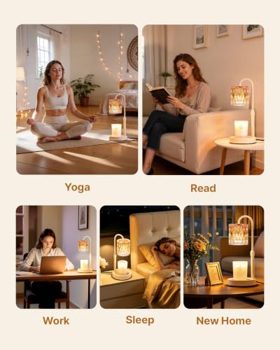 Dimmable Candle Warmer Lamp with Timer (Apricot- Glass)
