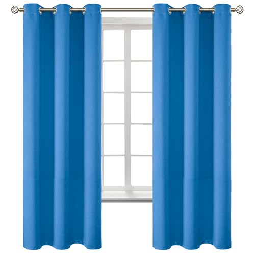 Classic Blue Blackout Curtains for Bedroom 63 Inch Long (Classic Blue / 42"W x 63"L (Pack of 2))