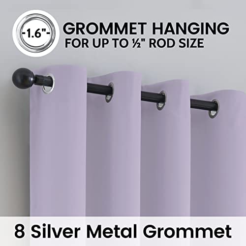 Lilac 100% Blackout Curtains Room Darkening Living Room 63 Inch (Lilac / 52"W x 63"L (Pack of 2))